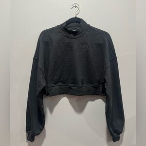 GYMSHARK Rest Day sweats cropped pullover grey ; oversized fit: size small